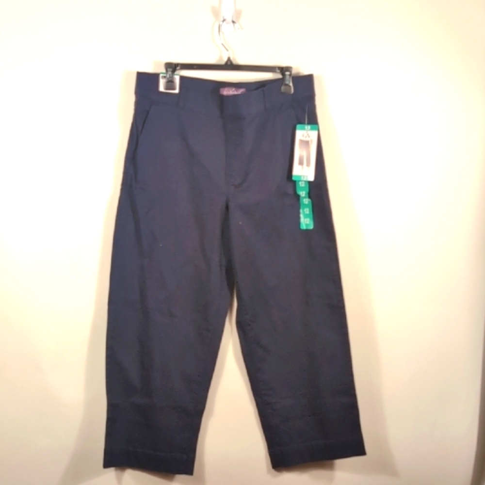 Gloria Vanderbilt 12 Navy Pull On Crop Pants NWT